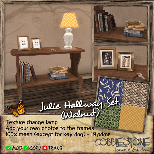 Cobblestone - Julie Hallway Set (Walnut) Ad
